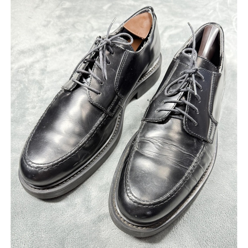 Skechers Collection Shoes Mens Size 12 Black‎ Leather Derby Dress Lace Up Italy
